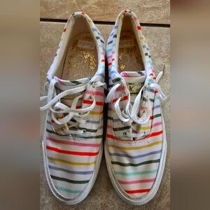 Keds Rifle Paper Multi Color Striped Tennies - Size 10